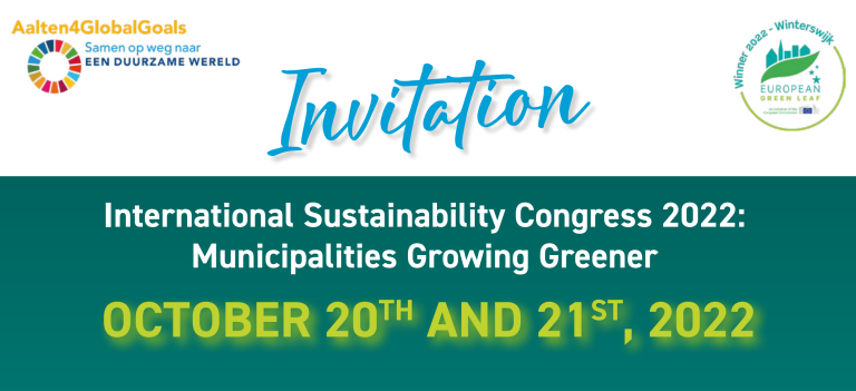 Internationaal congres Duurzaamheid in Aalten en Winterswijk 20 en 21 oktober