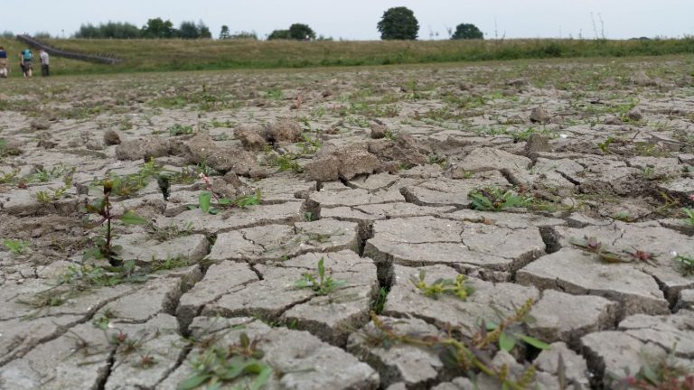 Een drooggevallen rivierbedding