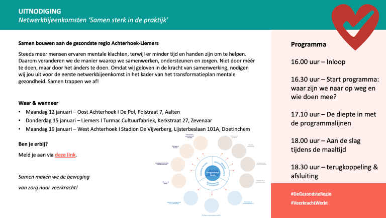 Netwerkbijeenkomsten: samen bouwen aan een mentaal gezonde regio