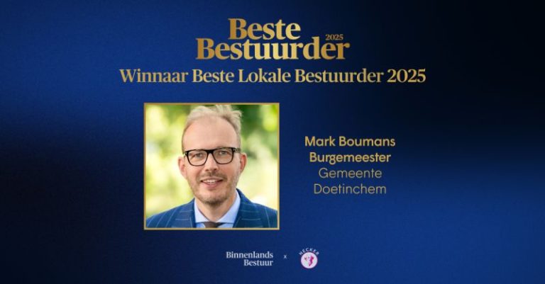 Mark Boumans krijgt titel Beste lokale Bestuurder 2025