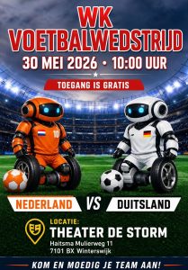 flyer van wk voetbalwedstrijd drones